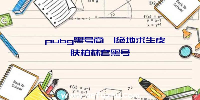「pubg黑号商」|绝地求生皮肤柏林套黑号
